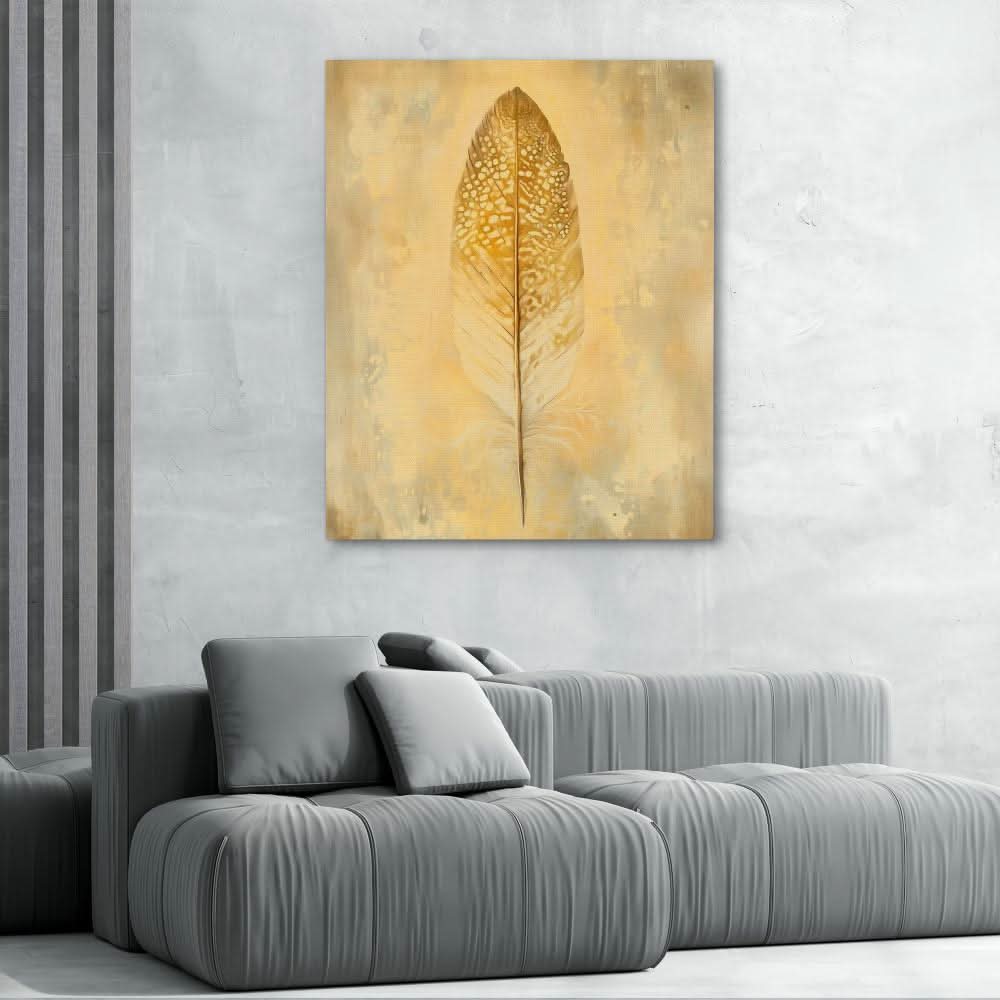 Golden Quill - Large Minimalist Canvas Print