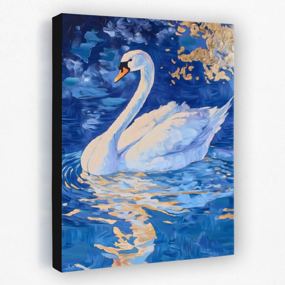 Golden Reflections - Bird Canvas Wall Art