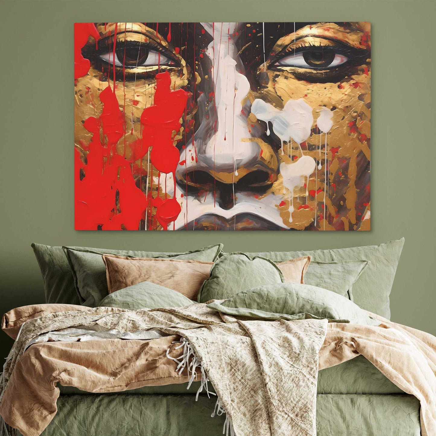 Golden Reverie - Portrait Wall Art in Black Frame