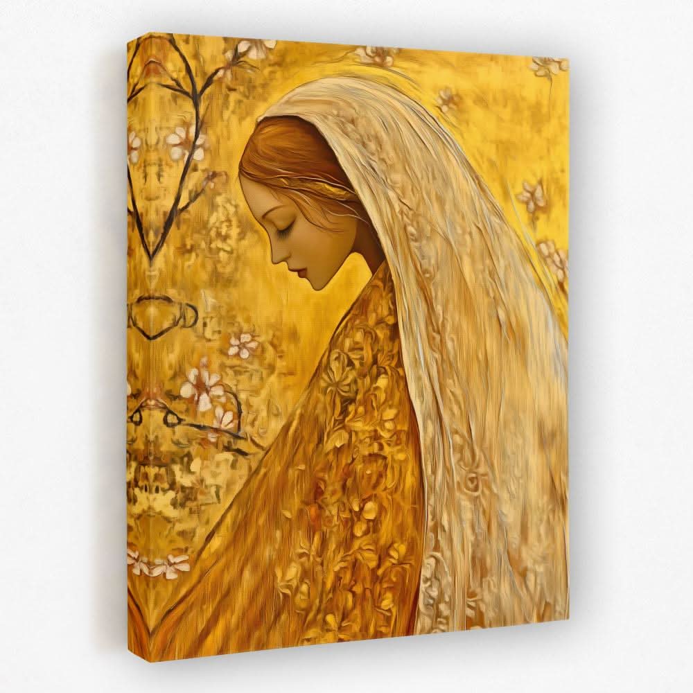 Golden Reverie - Female Canvas Wall Art