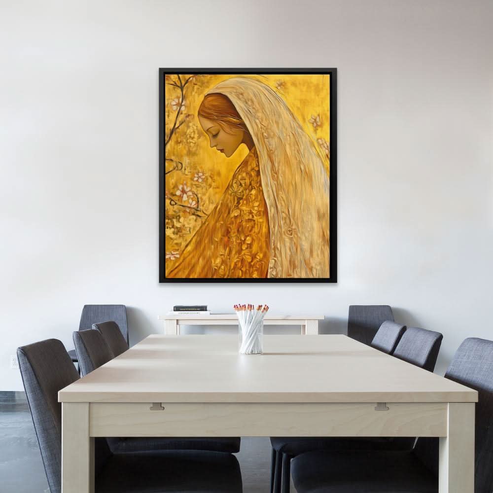 Golden Reverie - Person Wall Art in Black Frame