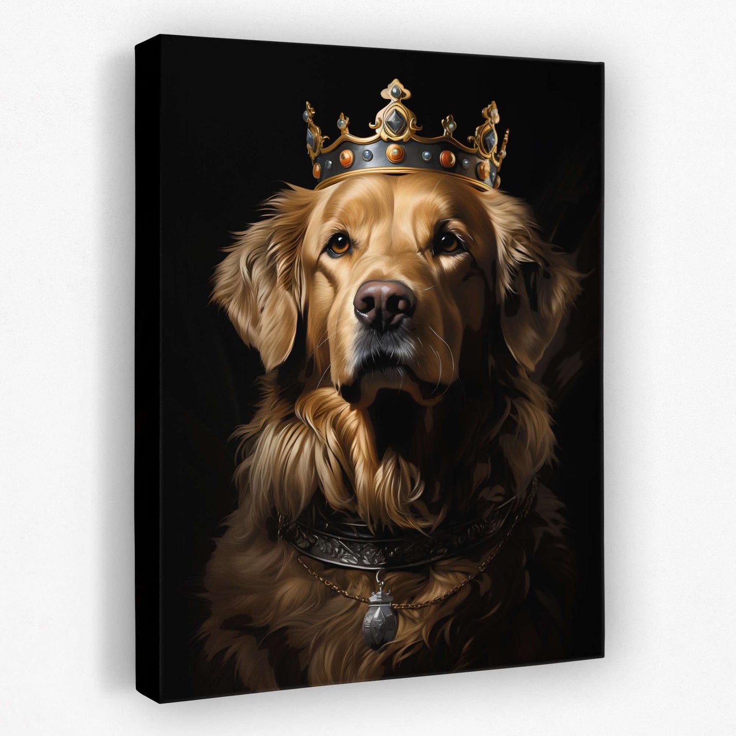 Golden Royalty - Dog Canvas Wall Art