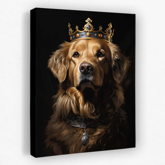 Golden Royalty - Dog Canvas Wall Art