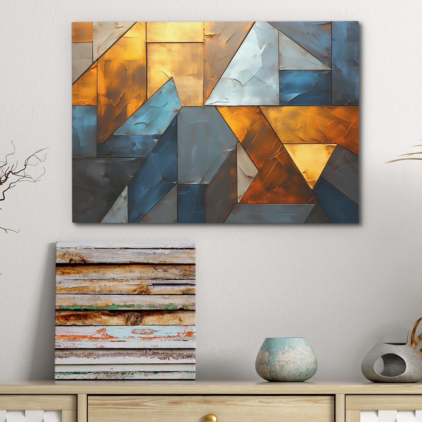 Golden Shade - Large Abstract Canvas Print