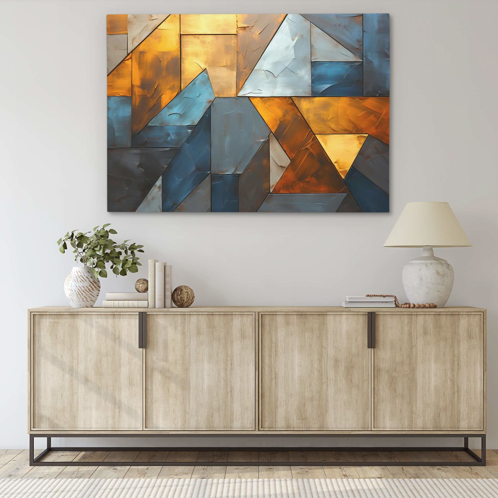 Golden Shade - Horizontal Wall Art in Black Frame