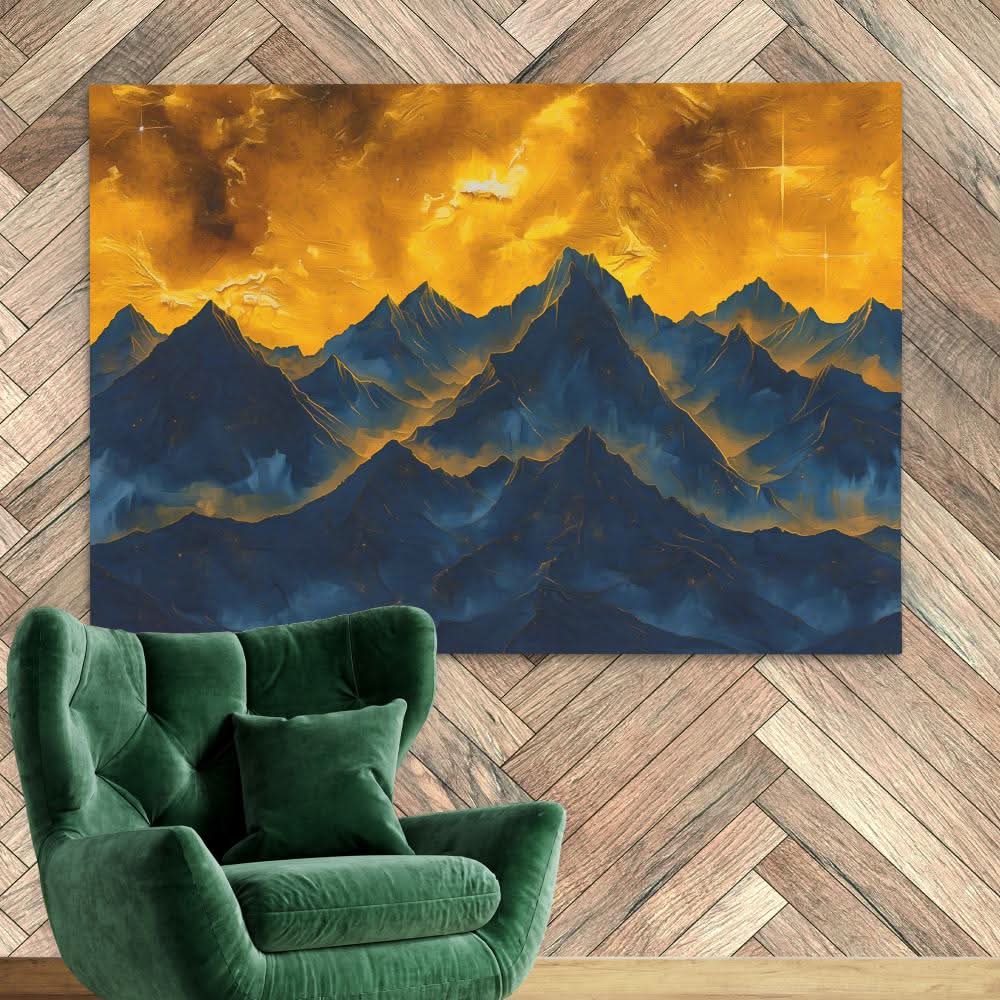 Golden Sky - Wall Art in Black Frame