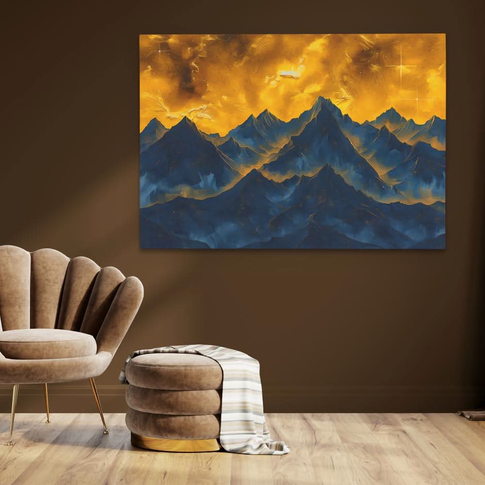 Golden Sky - Nature Wall Art in Black Frame