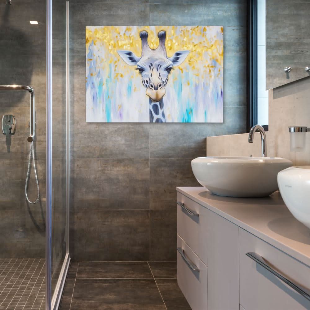 Golden Sky Giraffe - Baby Animal Art for Home Office