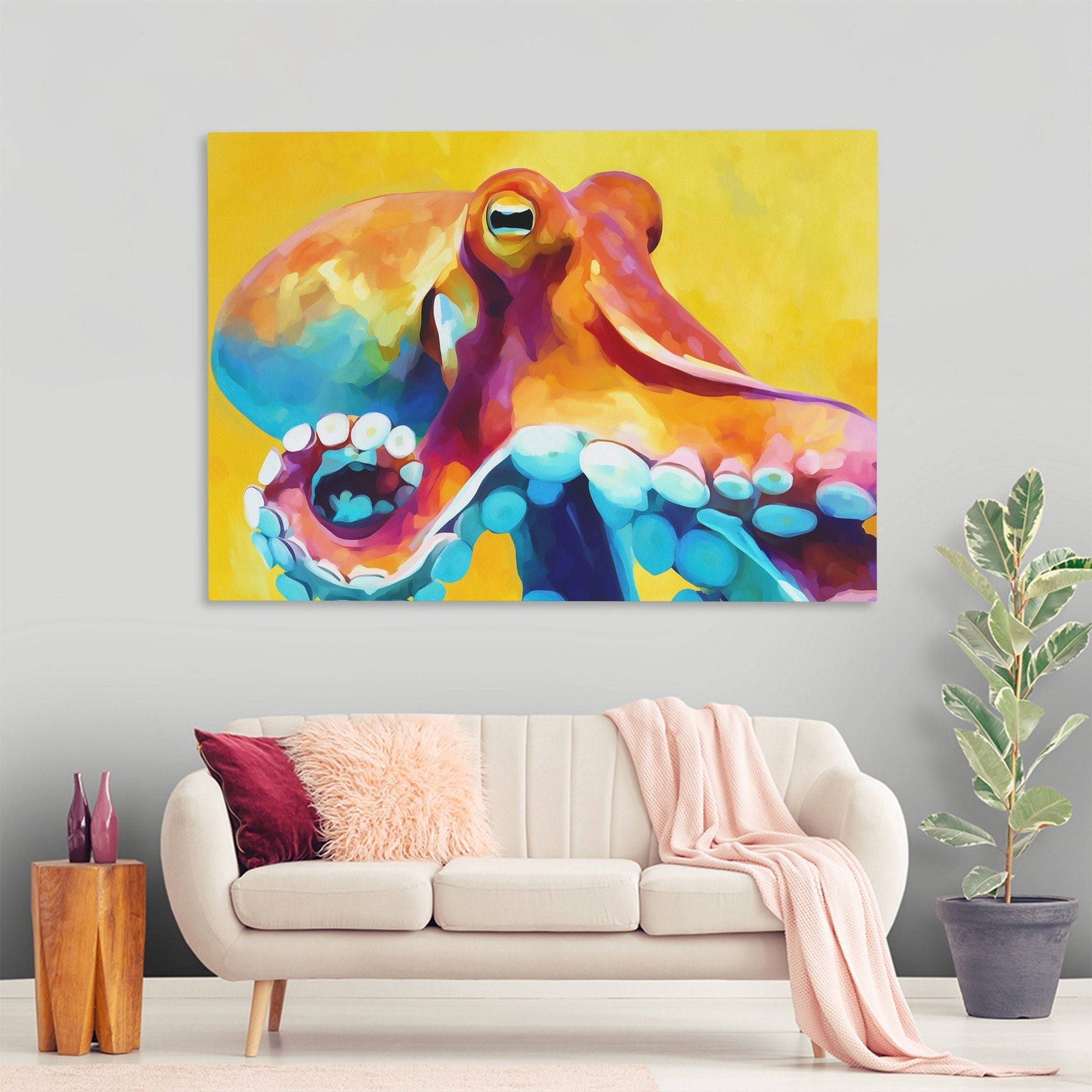 Golden Tentacle Symphony - Luxury Wall Art