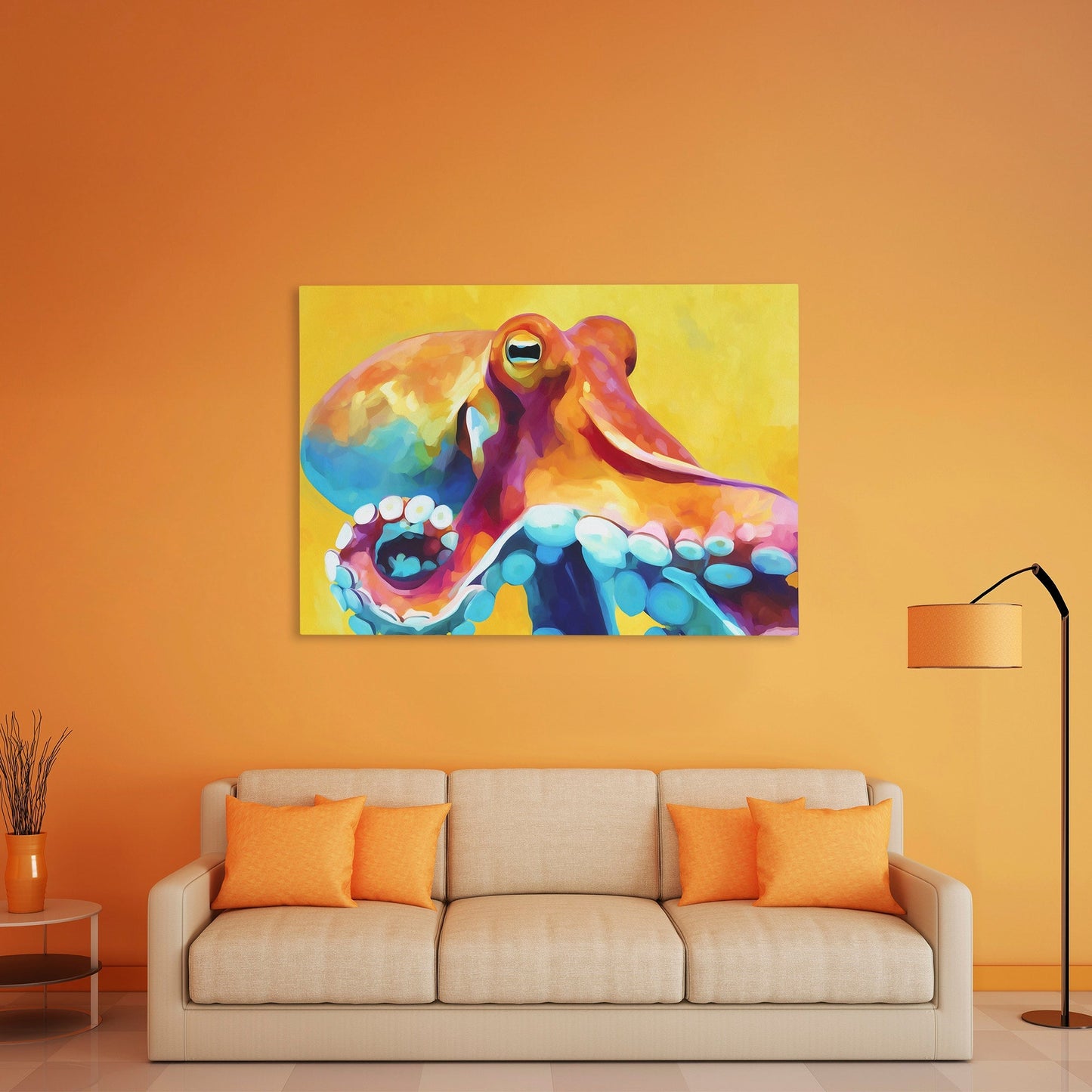 Golden Tentacle Symphony - Luxury Wall Art