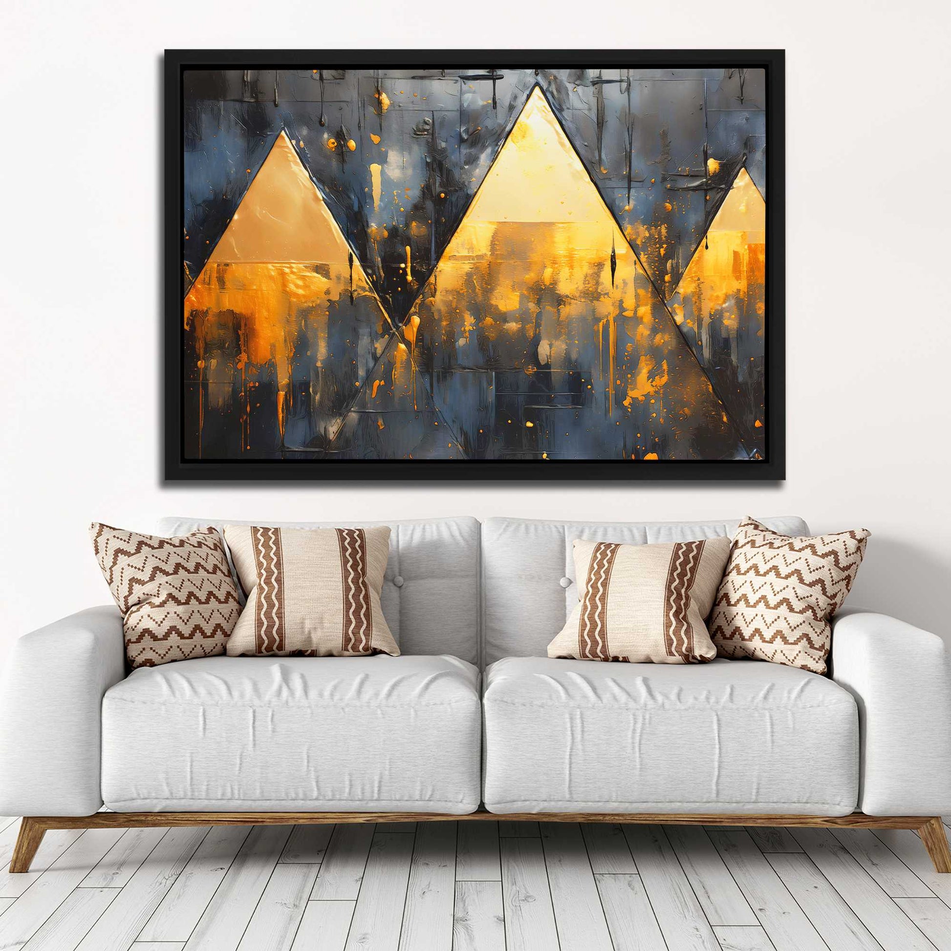 Golden Triad - Black Triangle Canvas Print