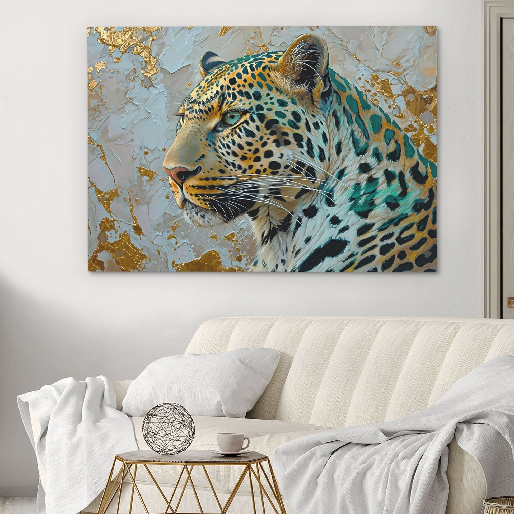 Golden Tundra Leopard - Canvas Wall Art