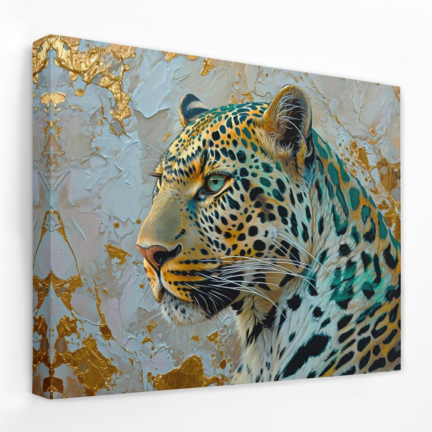 Golden Tundra Leopard - Animals Canvas Wall Art