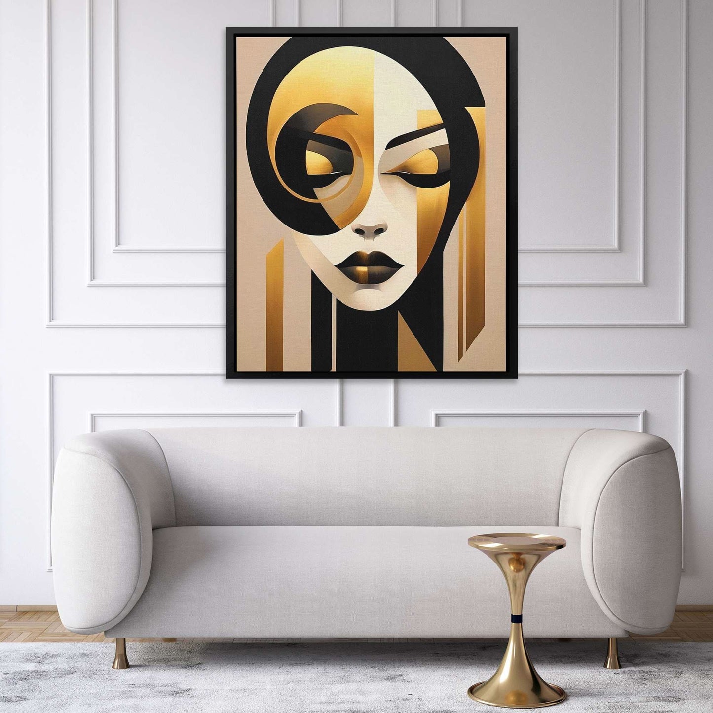 Golden Vision - Minimalist Black and Gold Canvas Wall Art