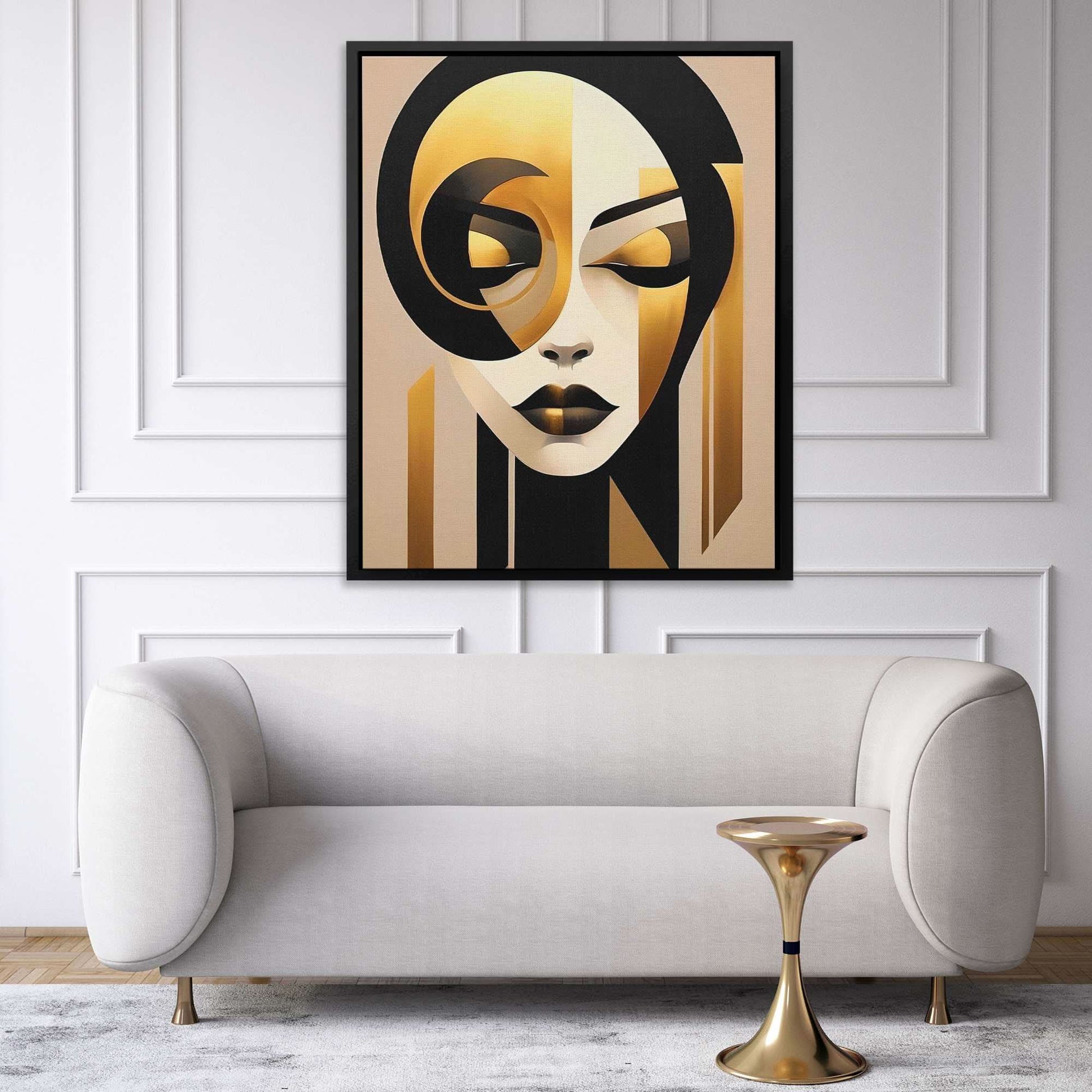 Golden Vision - Minimalist Black and Gold Canvas Wall Art