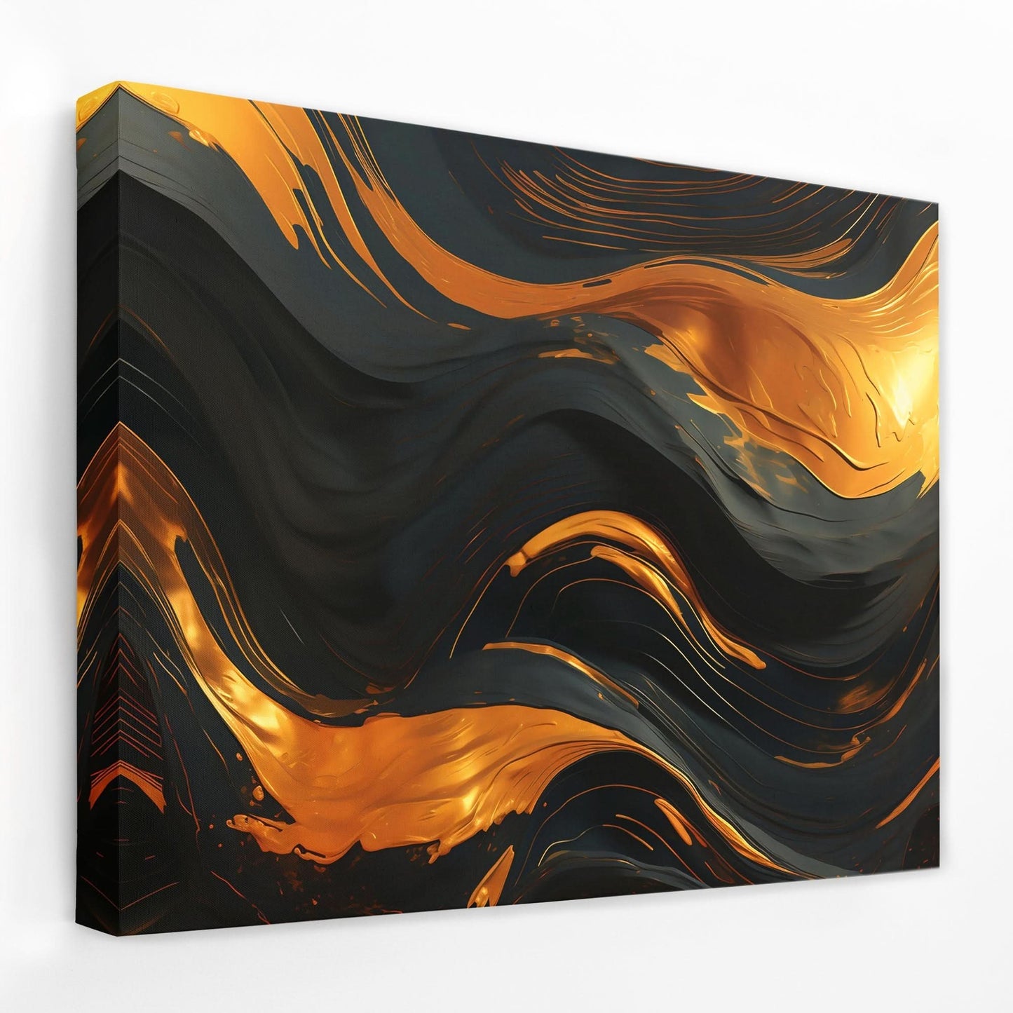 Golden Vortex - Horizontal Canvas Wall Art