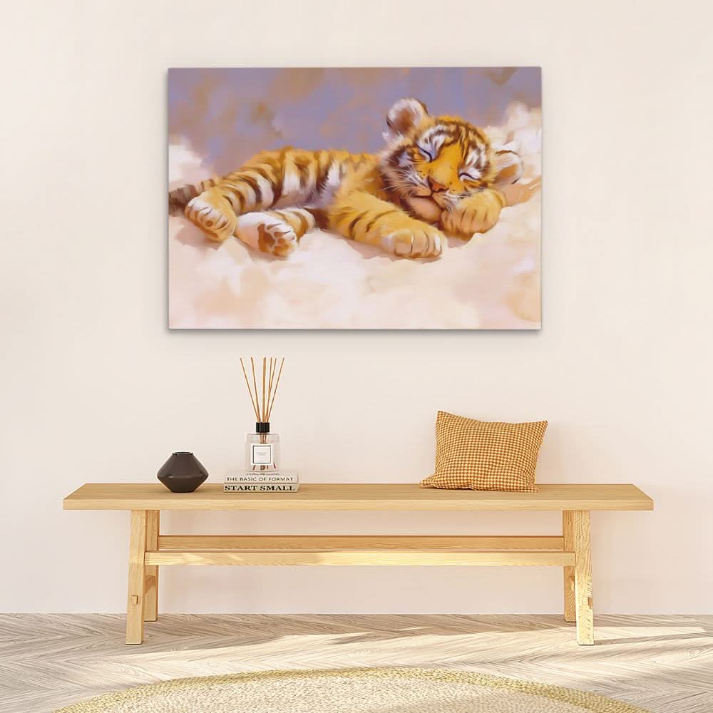 Golden Whiskers - Brown Big Cat Canvas Print