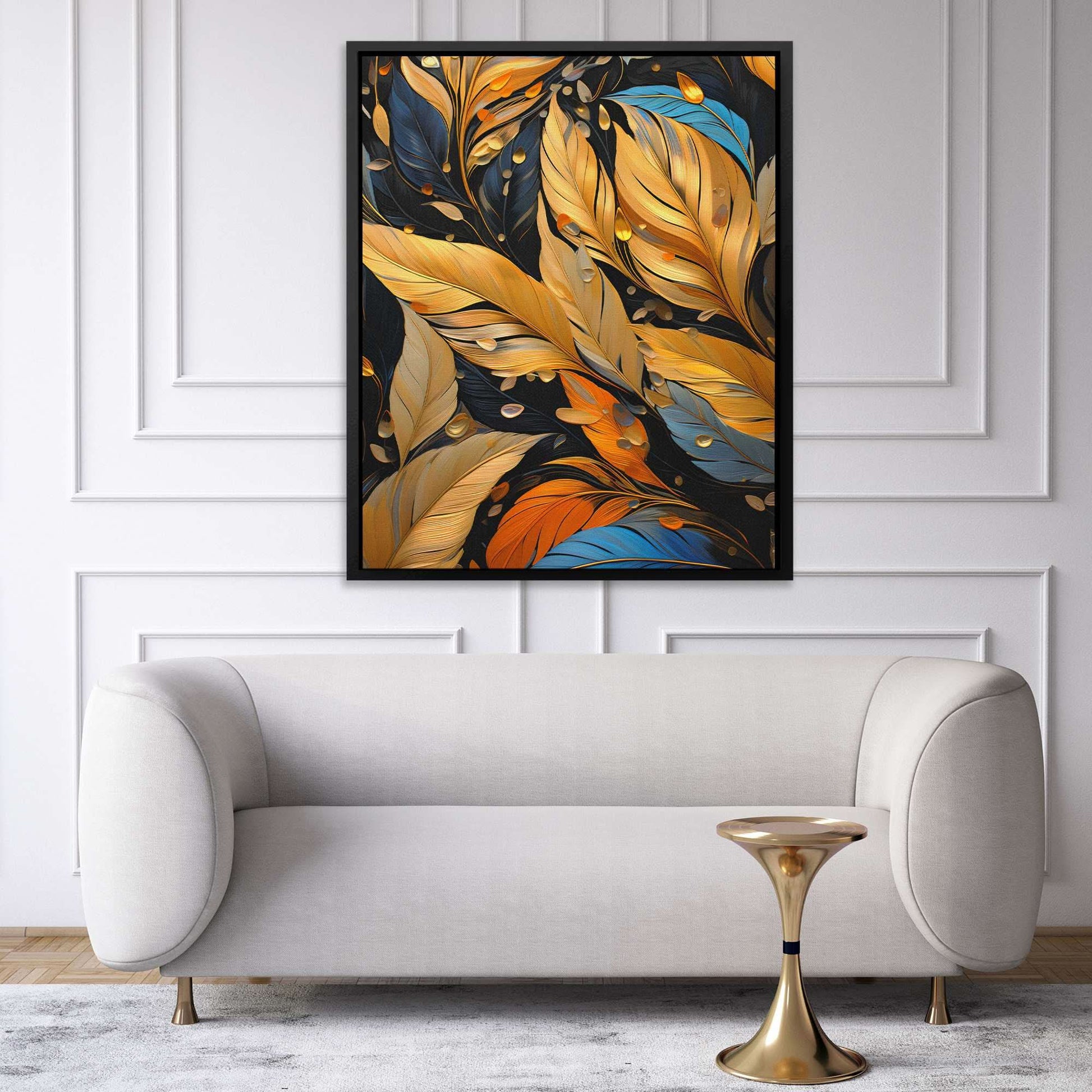 Golden Wingtips - Black and Gold Canvas Print