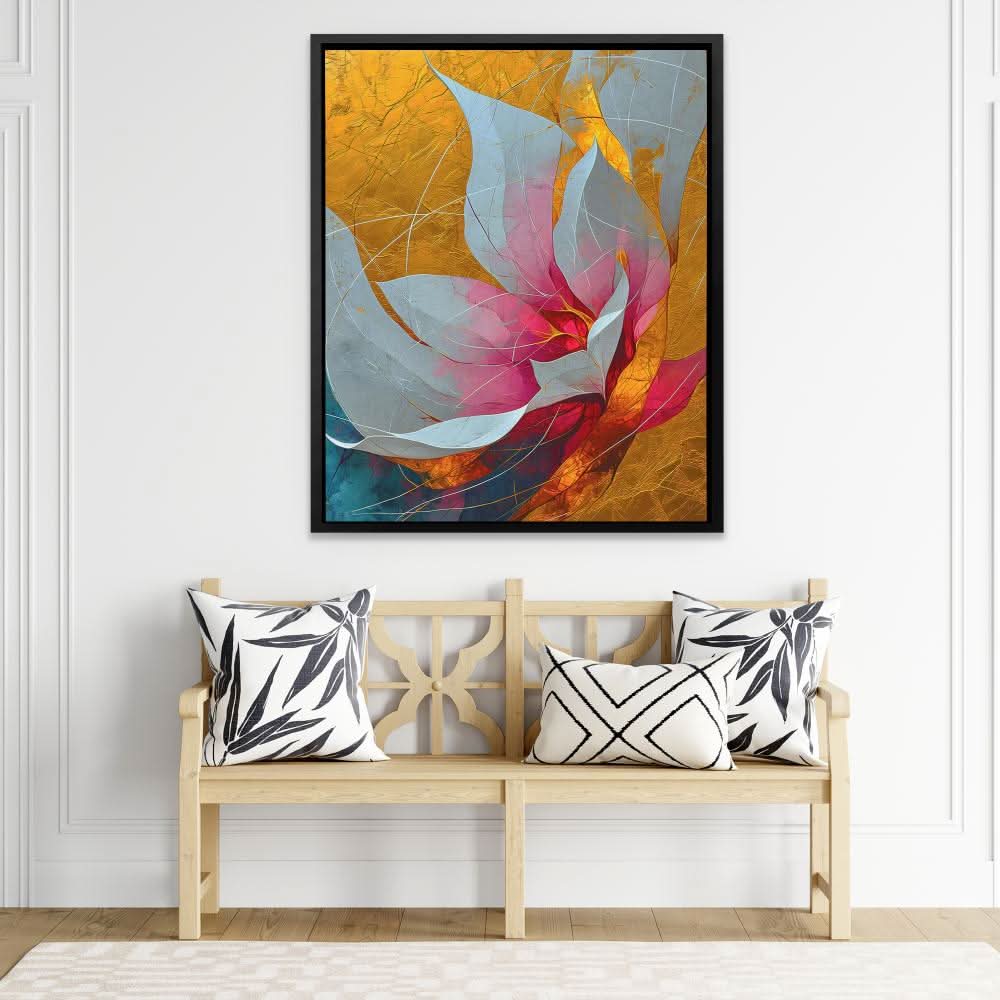 Goldleaf Bloom - Gold Canvas Wall Art