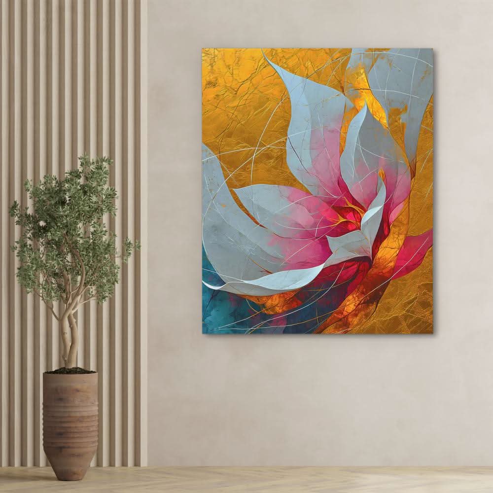 Goldleaf Bloom - Gold Flowers Canvas Print