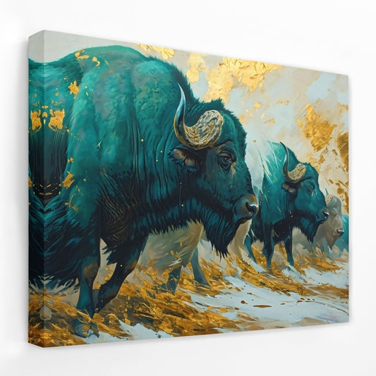 Goldrush Stampede - Animals Canvas Wall Art