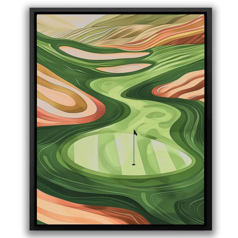 Golf Course Vista - Earth Tones Wall Art for Home Office