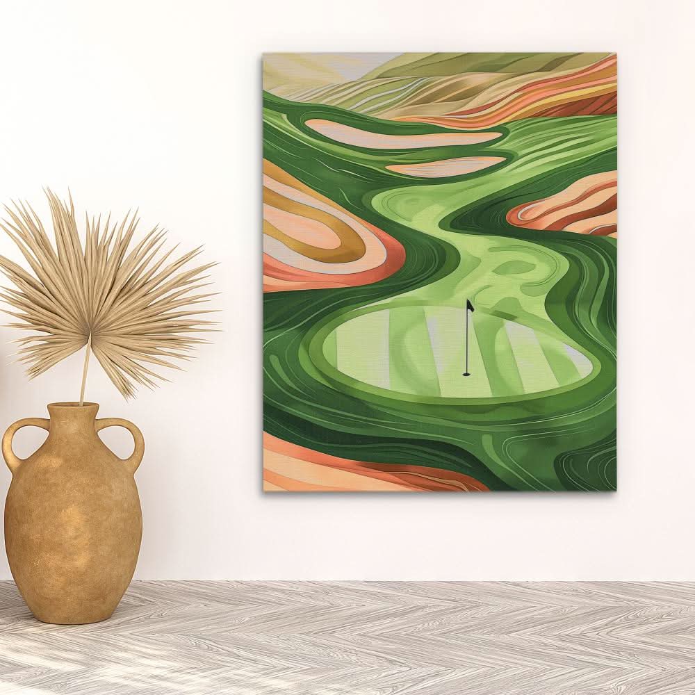 Golf Course Vista - Earth Tones Golf Course Canvas Print