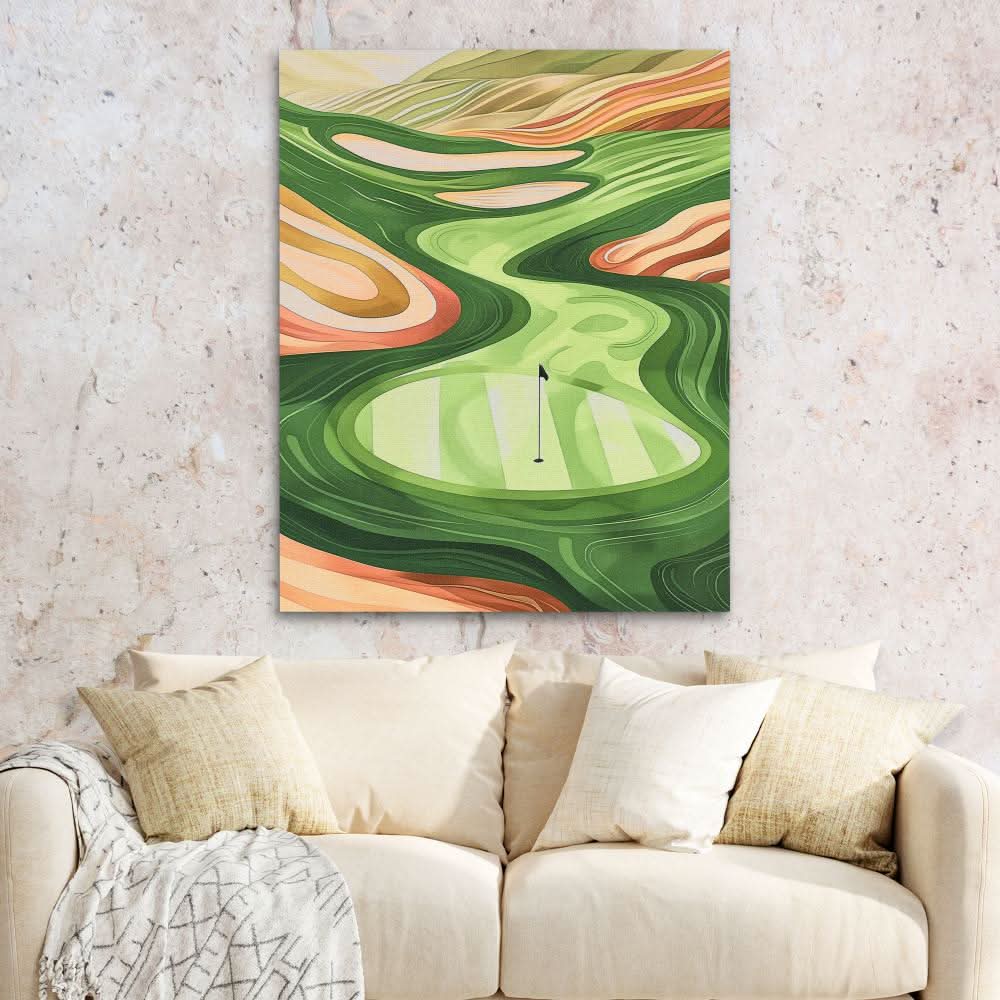 Golf Course Vista - Golf Course Wall Art in Black Frame