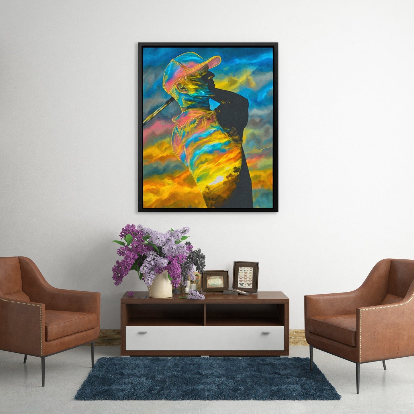 Golfer's Rainbow Swing - Luxury Wall Art