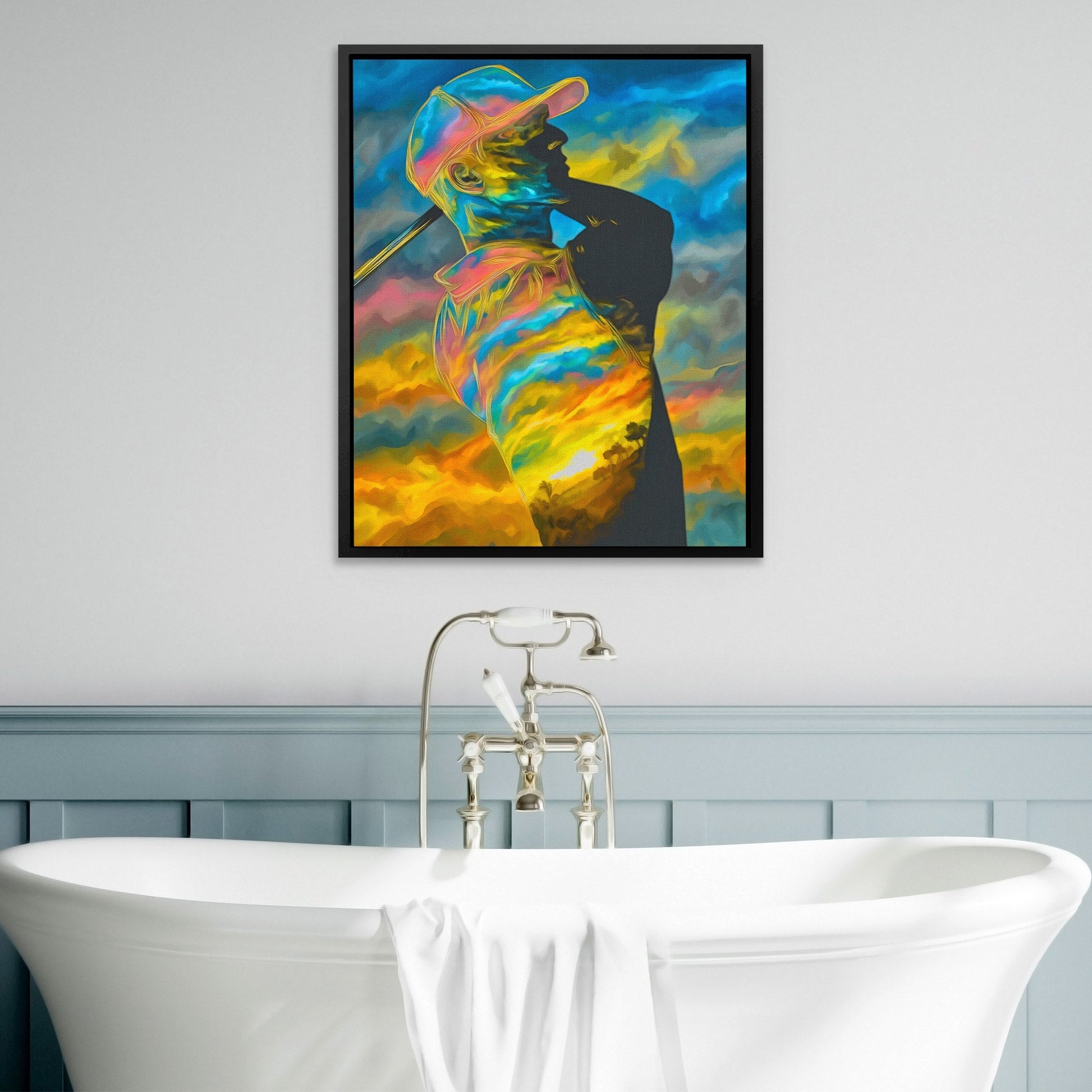 Golfer's Rainbow Swing - Luxury Wall Art