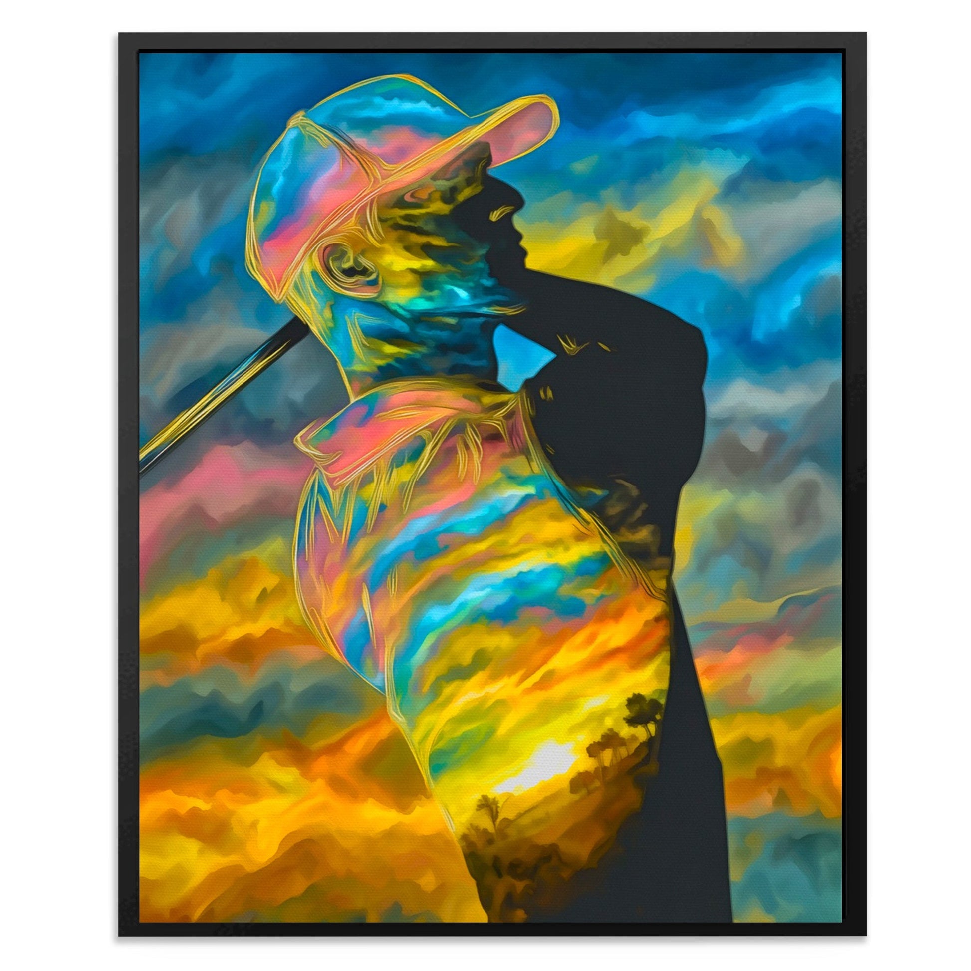 Golfer's Rainbow Swing - Luxury Wall Art
