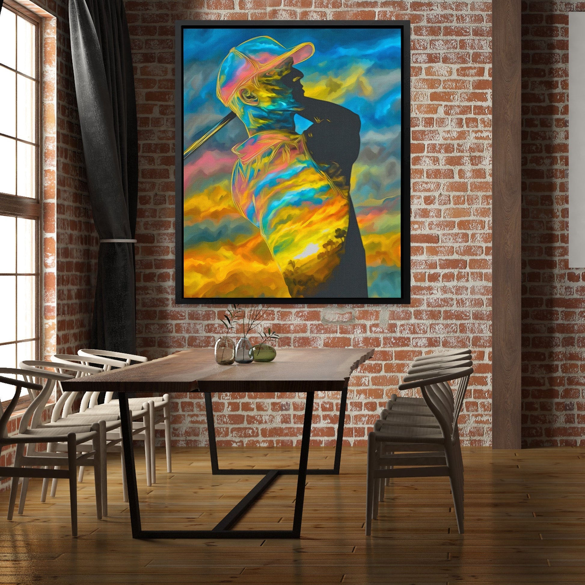 Golfer's Rainbow Swing - Luxury Wall Art