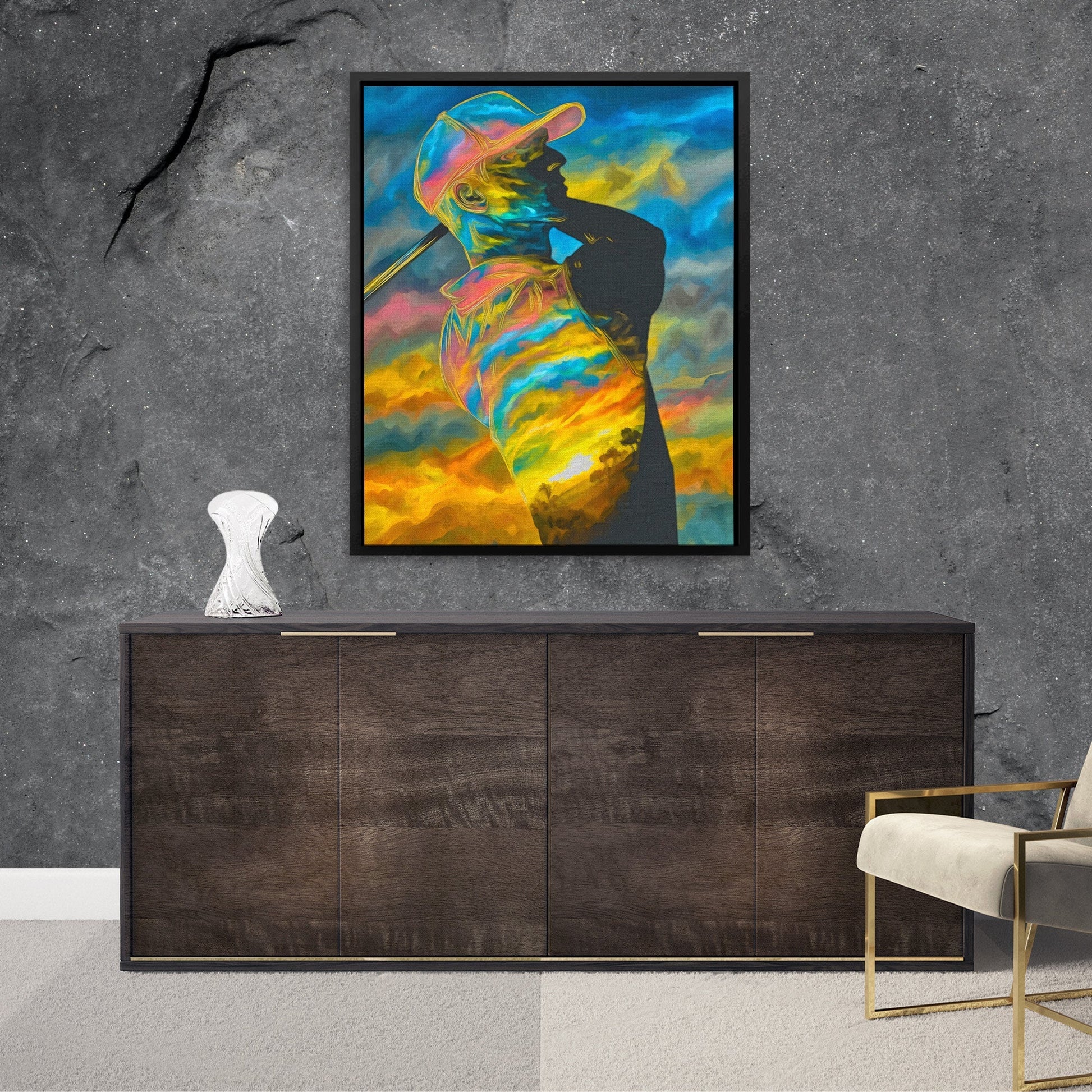 Golfer's Rainbow Swing - Luxury Wall Art