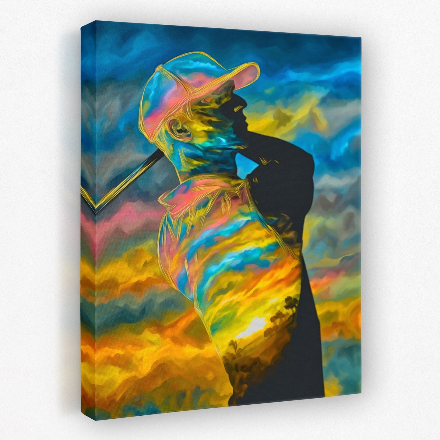 Golfer's Rainbow Swing - Luxury Wall Art