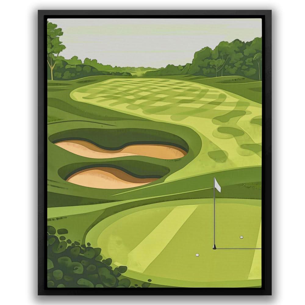 Golfing Greens - Modern Green Canvas Wall Art