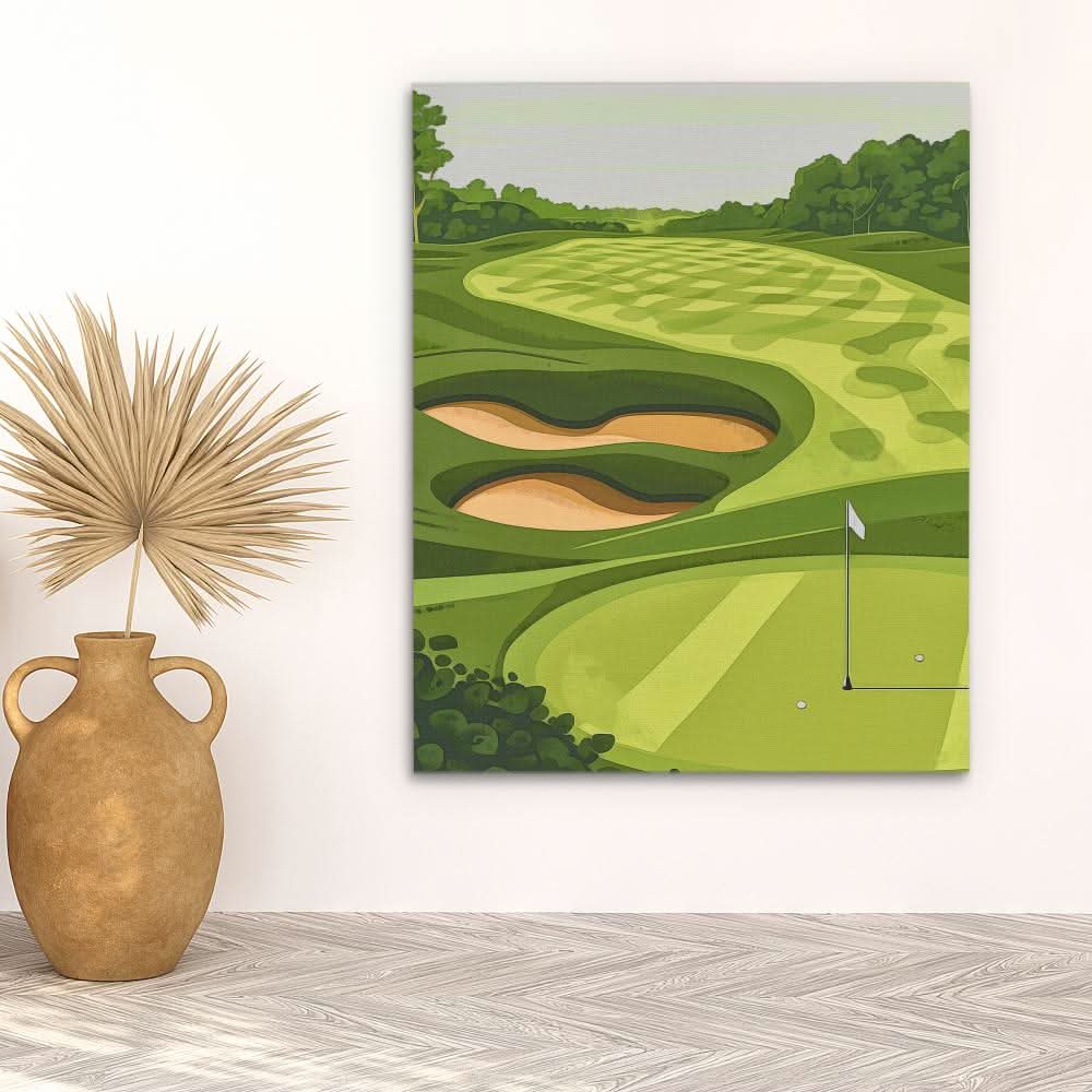 Golfing Greens - Large Modern Canvas Print