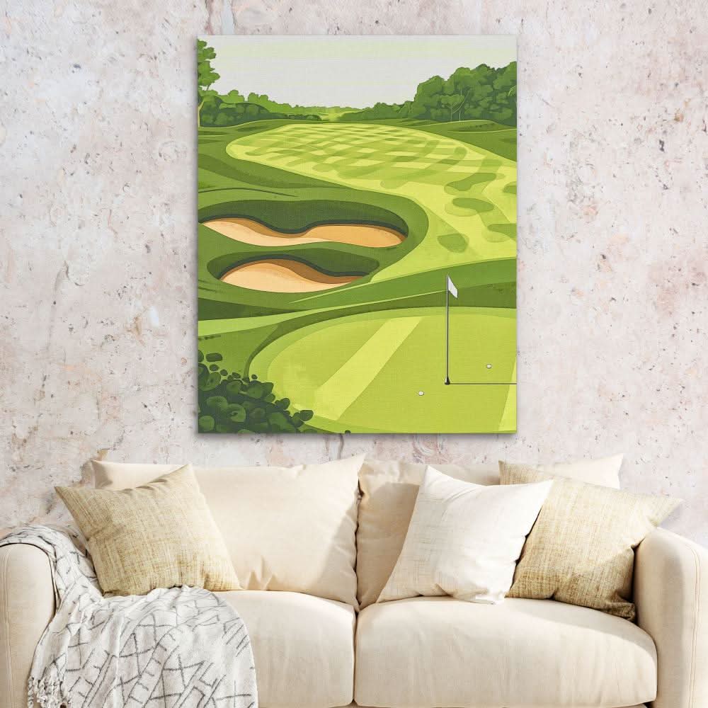 Golfing Greens - Green Wall Art for Office