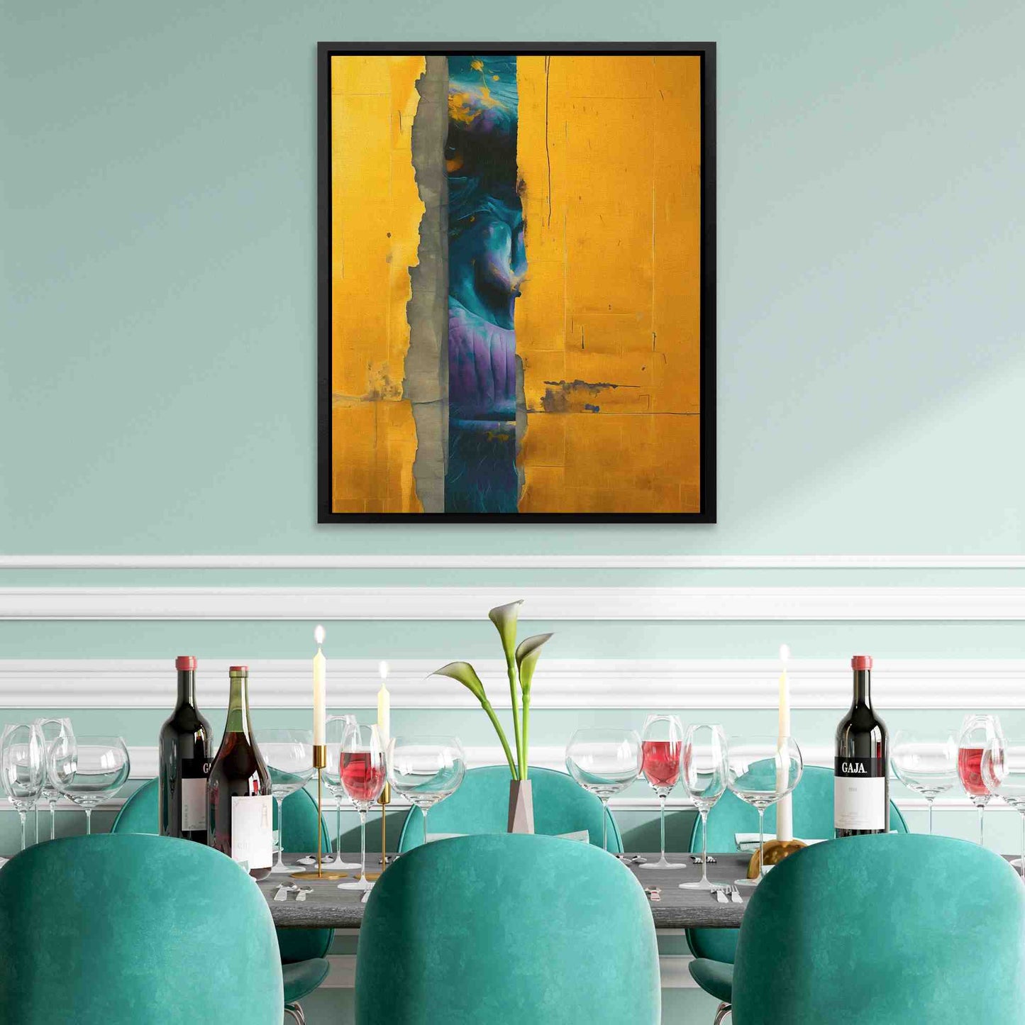 Gorilla Gold - Gorilla Wall Art in Black Frame