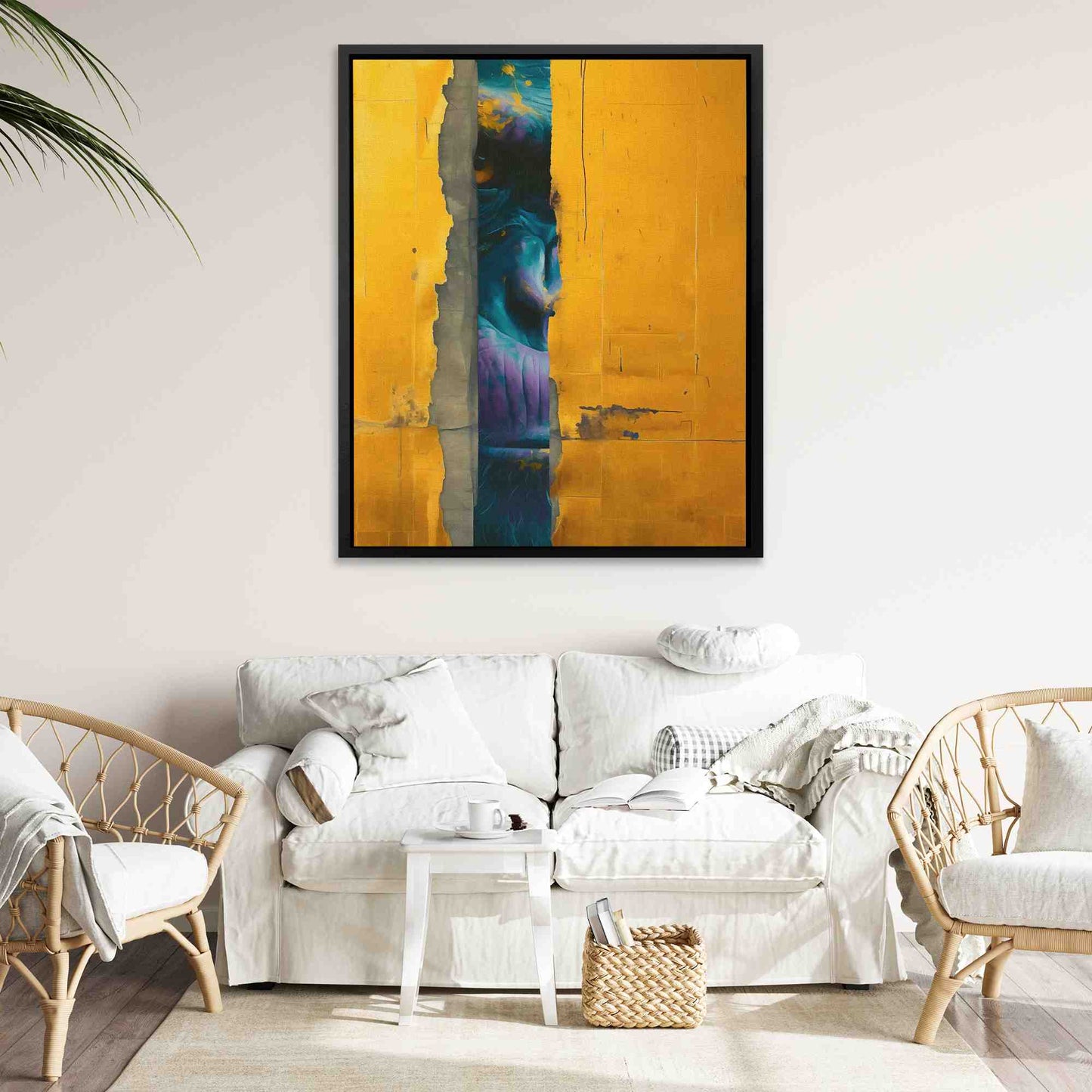 Gorilla Gold - Abstract Wall Art in Black Frame