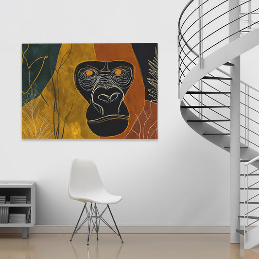 Gorillas Amber Stare - Luxury Wall Art