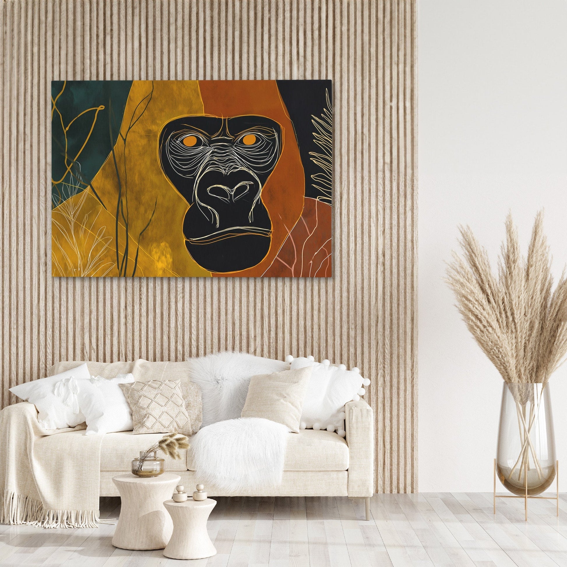 Gorillas Amber Stare - Luxury Wall Art