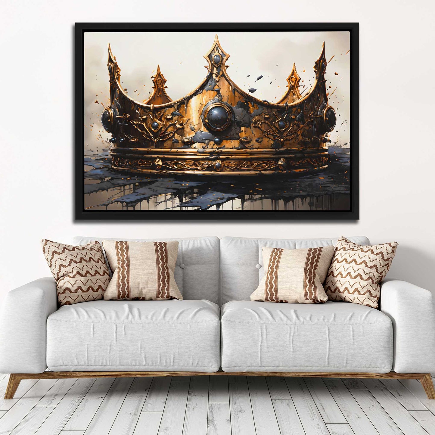 Gothic Gold - Black and Gold King and Queen Canvas Print