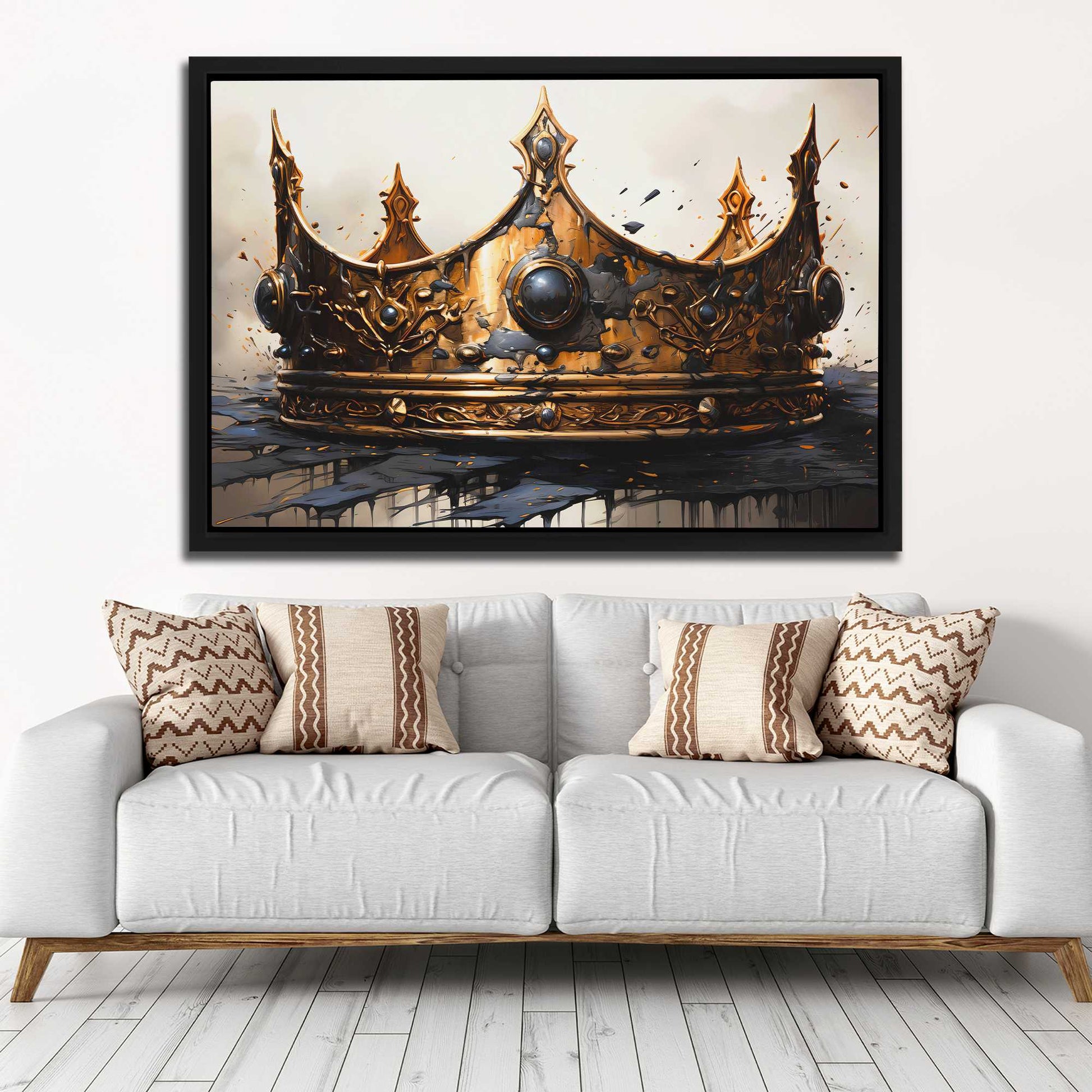 Gothic Gold - Black and Gold King and Queen Canvas Print