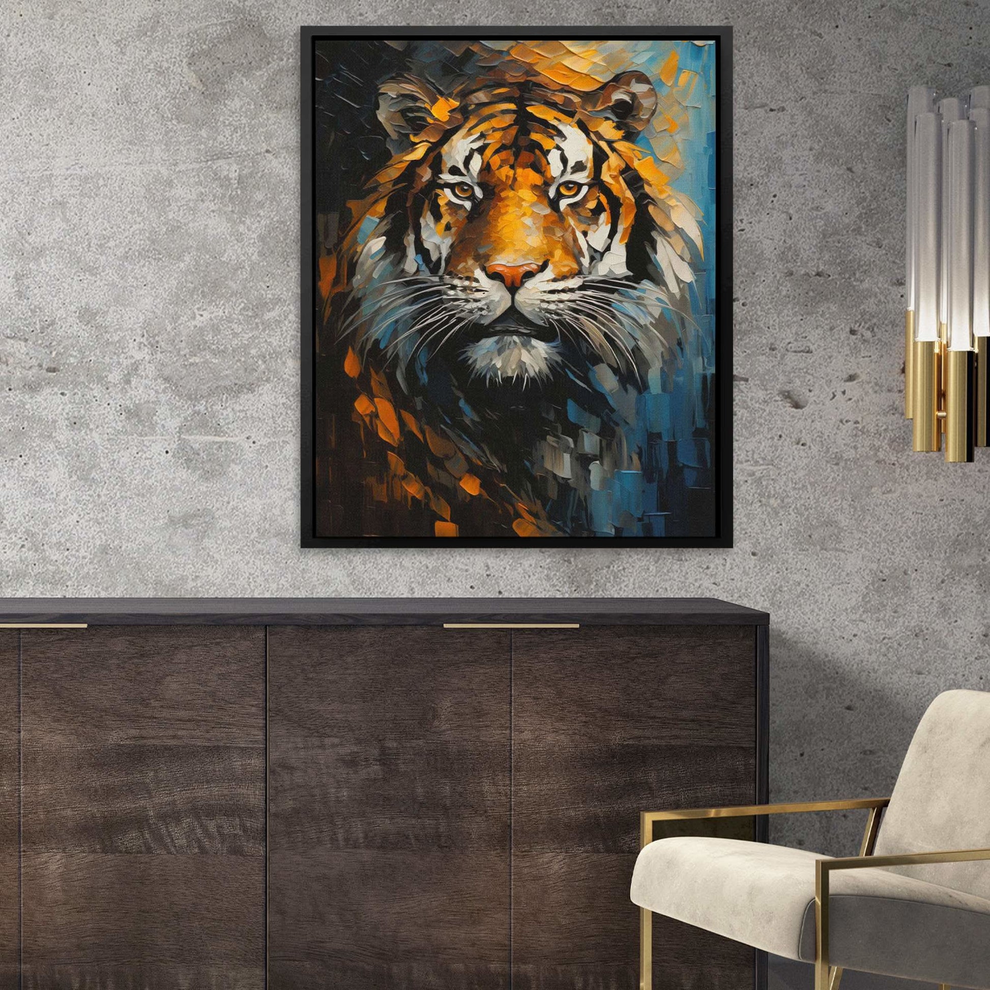 Graceful Hunter - Abstract Orange Canvas Wall Art