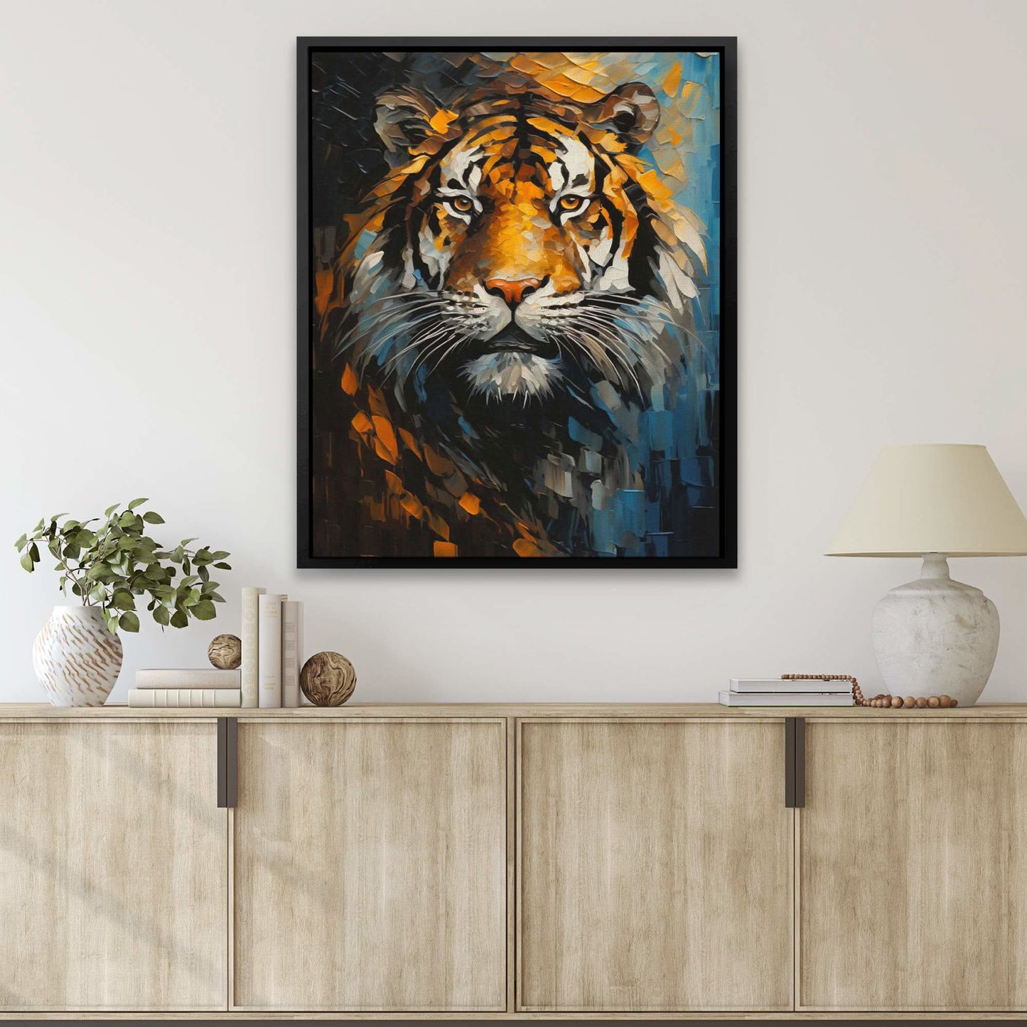 Graceful Hunter - Big Cat Wall Art in Black Frame
