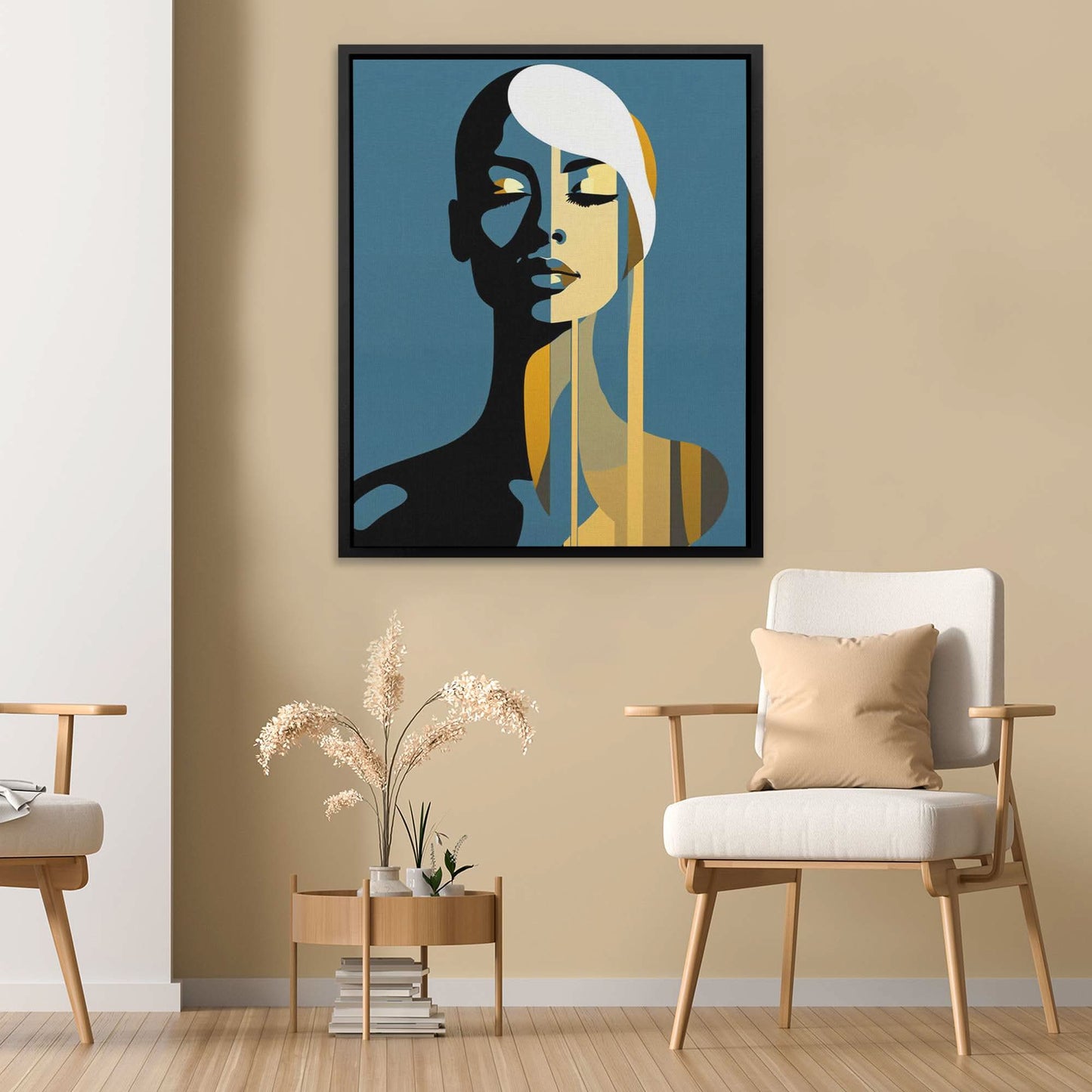 Graceful Muse - Blue Person Canvas Print