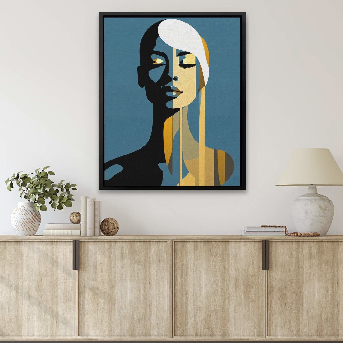 Graceful Muse - Person Wall Art in Black Frame