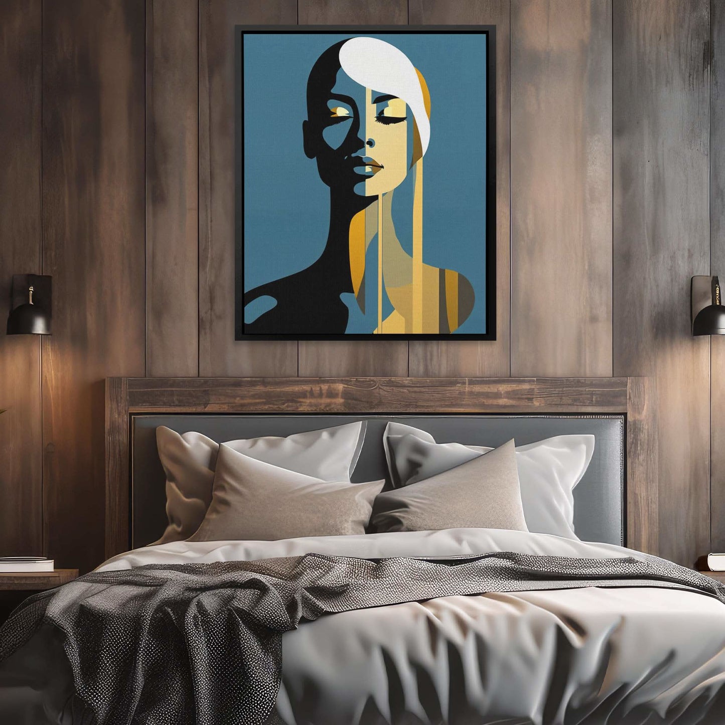 Graceful Muse - Blue Wall Art