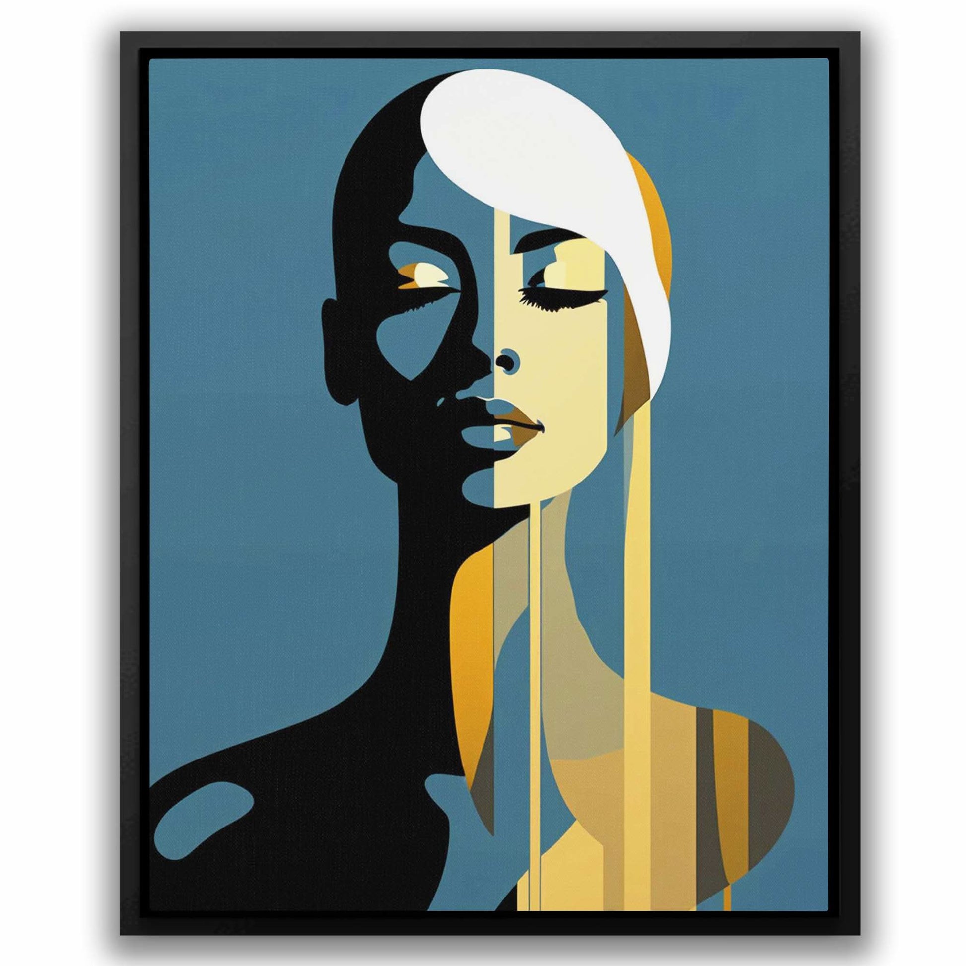 Graceful Muse - Minimalist Gold Canvas Wall Art