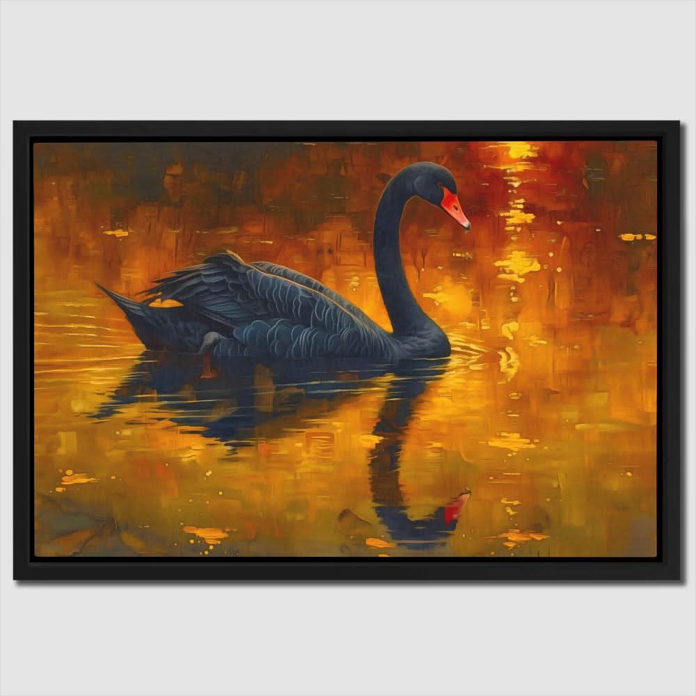 Graceful Reflection - Nature Wall Art in Black Frame